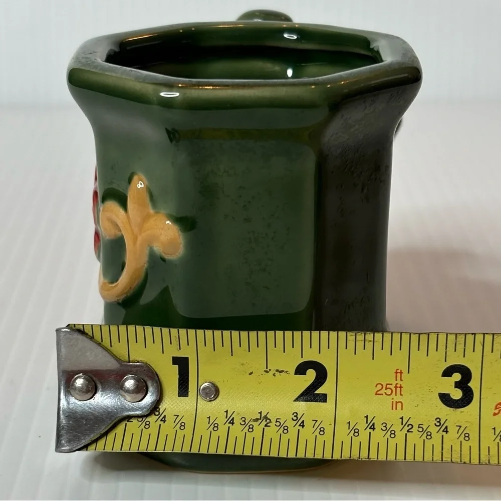 Vintage Elephant Planter Glaze Ceramic Jade Green Trunk Up-FLORAL Lucky Bamboo